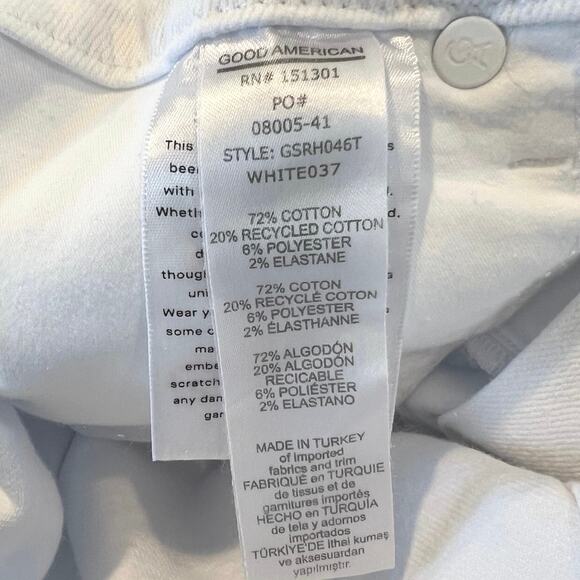 Good American Plus White High Rise Ankle High Raw Hem Straight Leg Jeans 22W - Picture 4 of 14